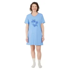 Natkjole Kort Ærme, Cornflower Blue