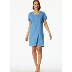 Natkjole Kort Ærme, Light Blue