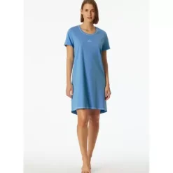 Natkjole Kort Ærme, Light Blue