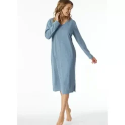 Natkjole Lang Ærme, Blue Grey