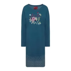 Nightdress Lang Ærme, Blue Dark