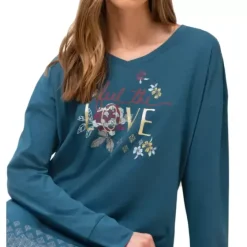 Nightdress Lang Ærme, Blue Dark