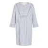 Nora Natkjole Lang Ærme, Faded Denim Stripe