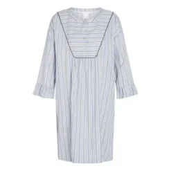 Nora Natkjole Lang Ærme, Faded Denim Stripe