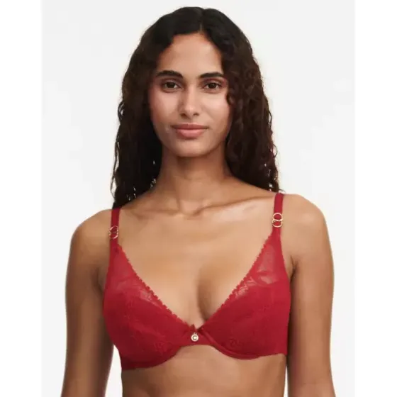 Orchids Push-Up Bra, Passion Red