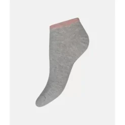 3-Pack Sneaker Bomuldsstrømpe, Grå/Pink/Hvid