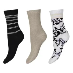 3-Pak Ankelstrømper, Multicolor