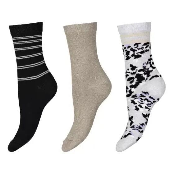3-Pak Ankelstrømper, Multicolor
