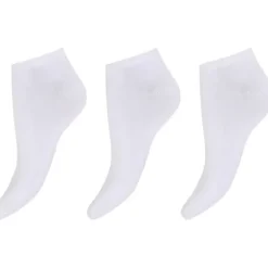 3 Pak Bomulds Sneakerstrømper, Hvid