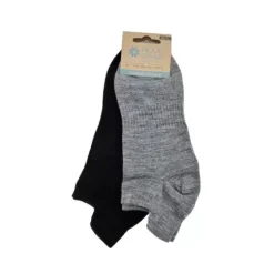 2-Pak Merino Footies, Sort/Grå