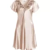 Pure Silk Natkjole Kort Ærme, Bailey