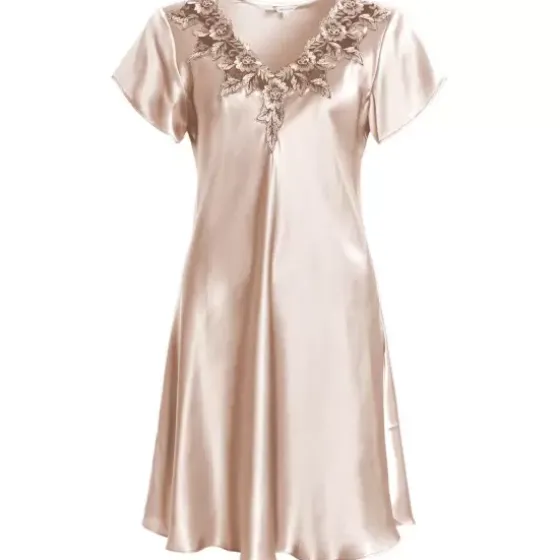 Pure Silk Natkjole Kort Ærme, Bailey