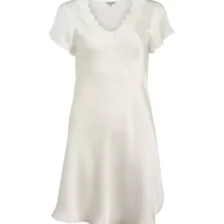 Pure Silk Natkjole, Off-White