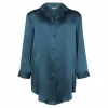 Pure Silk Natskjorte, Dark Petrol