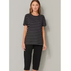Pyjamas Med 3 Kvart Ben, Black