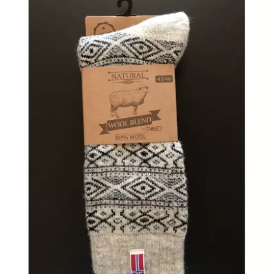 Ragsock Norsk Flag, Grå/Koksgrå