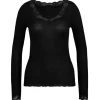 Richesse Lace Langærmet, Uld/Silke Sort