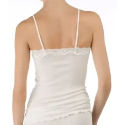 Richesse Lace Spaghetti Top, Uld/Silke Råhvid