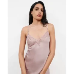Satin Natkjole U/Ærme, English Rose