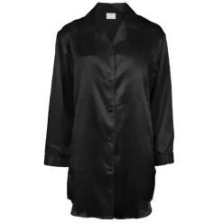 Satin Nightshirt, Black