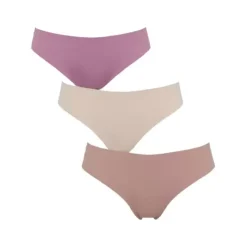 Seamless Lace String 3-pak, Dusty Rose