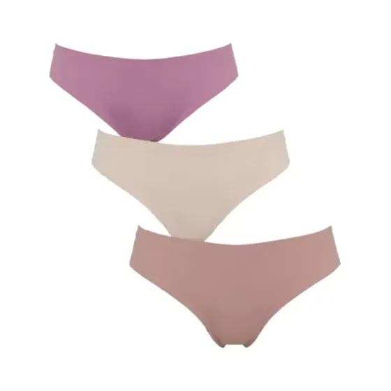 Seamless Lace String 3-pak, Dusty Rose