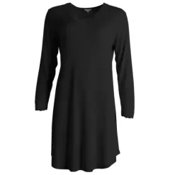 Silke Natkjole Langærmet, Black