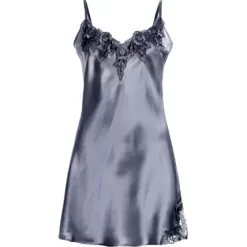 Silke Natkjole Slip De Luxe, Pigeon Blue