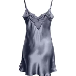Silke Natkjole Slip De Luxe, Pigeon Blue