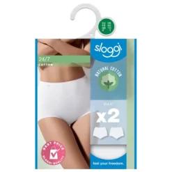 Sloggi 24/7 Bomuld Maxi 2-Pak, Hvid