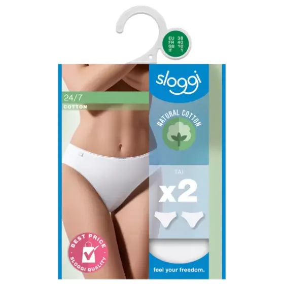 Sloggi 24/7 Bomuld Tai 2-Pak, White