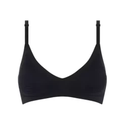 Soft Stretch Top Stribet, Sort