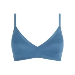 Soft Stretch Top Stribet, Jeans Blue