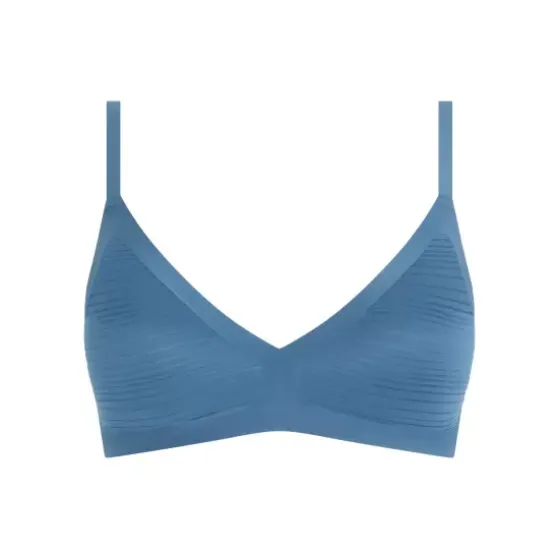 Soft Stretch Top Stribet, Jeans Blue
