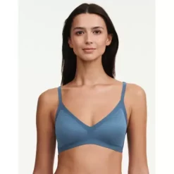 Soft Stretch Top Stribet, Jeans Blue
