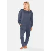 Svea Natbluse Lang Ærme, Ombre Blue