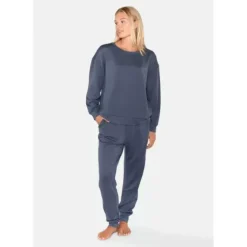 Svea Natbluse Lang Ærme, Ombre Blue