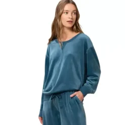Velour Sweater, Smoky Blue